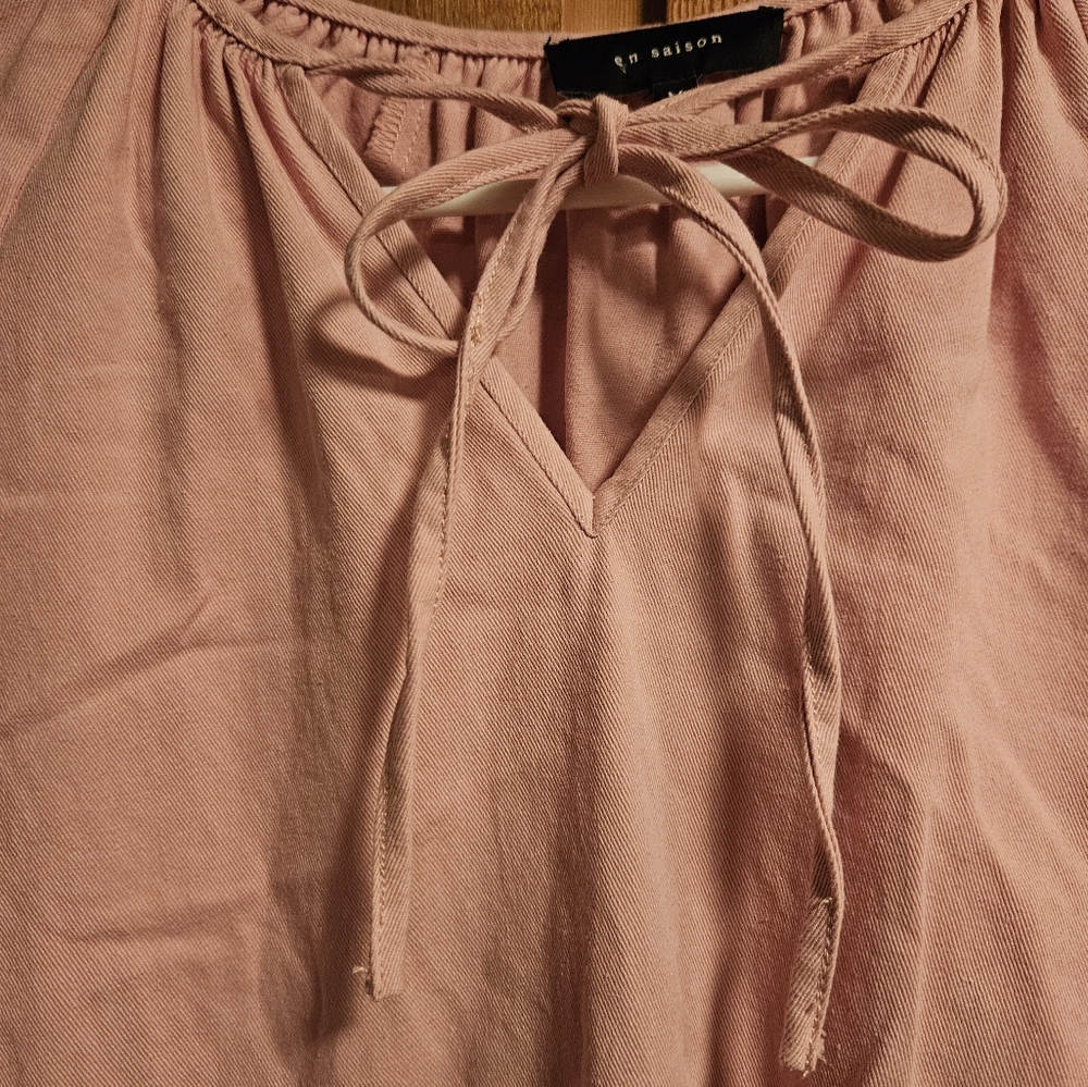 Pink Long-Sleeve Tiered Dress. Size MEDIUM - Picture 6 of 7